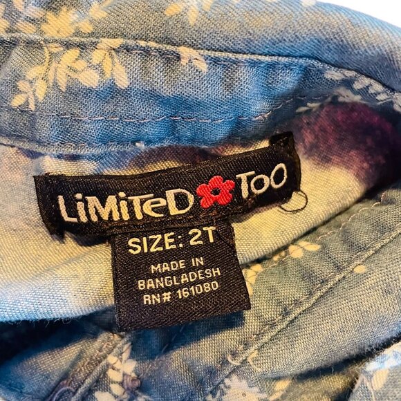 Limited Too Girls Midi Dress Blue Floral Top Navy Tulle Skirt Size 2T - Picture 3 of 5